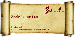 Zsák Anita névjegykártya
