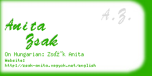 anita zsak business card